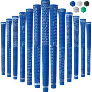 imageWedge Guys DC Tour Golf Grips  4 Grip Zones for Supreme Comfort ampamp Control  AllWeather Performance Golf Club Grips Replacement for Regripping Wedges Drivers Irons Woods Hybrids Midsize or StandardBlue 13 Pack