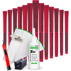 imageWedge Guys DC Tour Golf Grips Kit  4 Grip Zones for Supreme Comfort ampamp Control  AllWeather Performance Golf Club Grips Replacement for Regripping Wedges Drivers Irons Hybrids Midsize or StandardRed