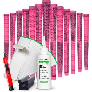 imageWedge Guys DC Tour Golf Grips Kit  4 Grip Zones for Supreme Comfort ampamp Control  AllWeather Performance Golf Club Grips Replacement for Regripping Wedges Drivers Irons Hybrids Midsize or StandardPink