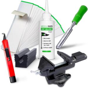 imageWedge Guys Golf Grip Kits for Regripping Golf Clubs  Professional Quality  Options Include Hook Blade 15 or 30 Tape Strips 5 or 8 oz Solvent Grip Tape Remover Bench Vise ampamp Rubber ClampAll In One Grip Kit