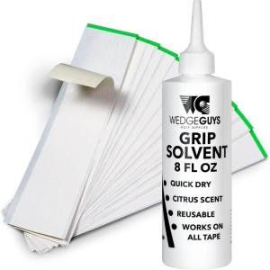 imageWedge Guys Professional Golf Grip Tape 2quot x 10quot Solvent Activated Double Sided Adhesive Strips for Regripping Golf Clubs30 Strips  8oz Solvent