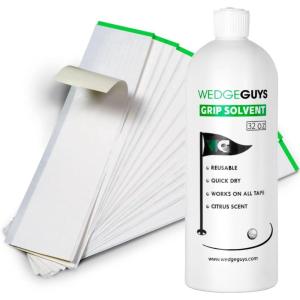 imageWedge Guys Professional Golf Grip Tape 2quot x 10quot Solvent Activated Double Sided Adhesive Strips for Regripping Golf Clubs50 Strips  32oz Solvent